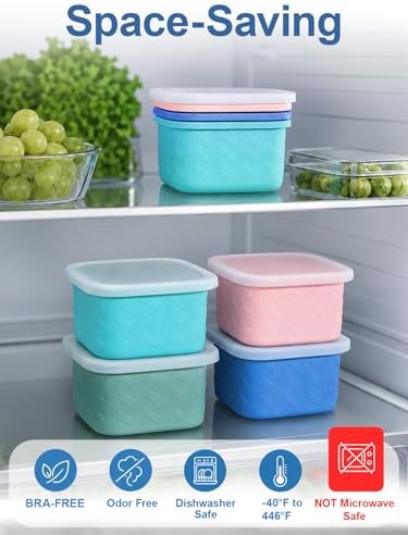 2 Cup Silicone Freezer Trays with Lid, 4 Pack Silicone Freezer Molds