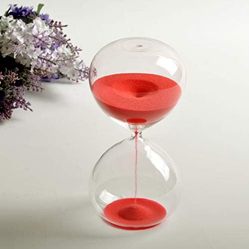 Graces Dawn Super beautiful transparent glass Hourglass Sand Timer 60 minutes with (red)