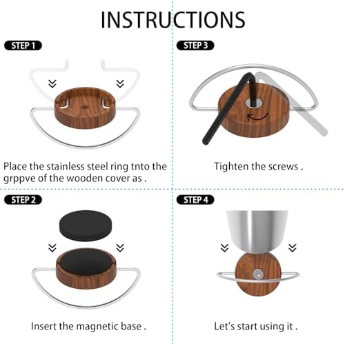 Rich&Ray 9oz Stainless Steel Ice Scoop with Walnut Wood Holder