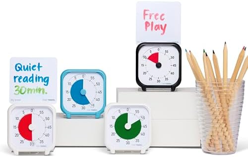 Time Timer 3 Inch Visual Timer – 60-Minute Quiet Portable Countdown Timer for Kids, Teachers, Students & Adults – Helps with Focus, Transitions, ADHD, Autism & Time Blindness – (Red & White)