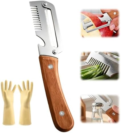 Multifunctional Vegetable Peeler, 2026 New Kitchen Multi-function Stainless Steel Thickened Fruit Peeler Knife, 3-1, For Peeling Fruits and Shredding Scallions (1 pc)