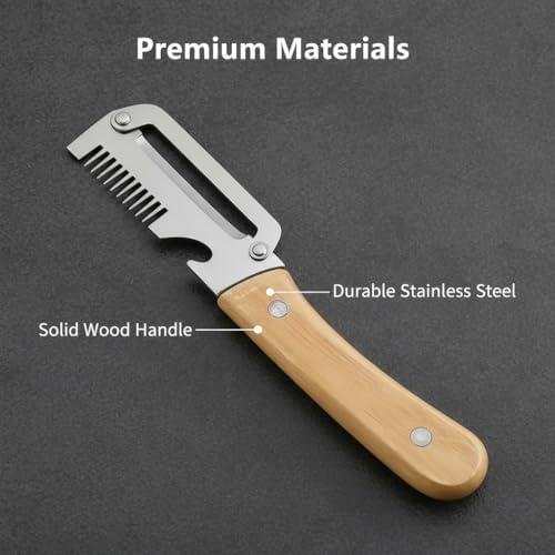 Premium Stainless Steel Vegetable Peeler Multifunctional Kitchen Peeler for Potato Carrot Fruit Veggie with Wooden Handle Sharp Swivel Blade Non-Slip Easy Peeling (2 Pcs)