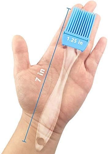 Set of 2 Kitchen Silicon Flat Pastry Brush Multi Purpose Silicon Oil Cooking Brush for Grilling, Tandoor and BBQ (Multicolor)
