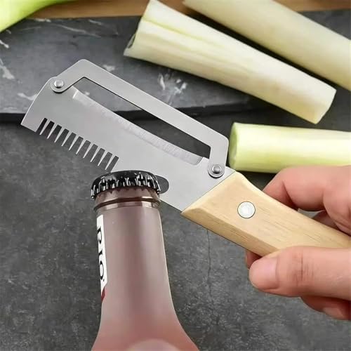 Elite Peeler, Gourmet Knives and Cutlery Set, 2-Pack Multi-functional Vegetable Peeler for Kitchen, 2.5 Mm Stainless Steel Peeler, 3-in-1 Scallion Shredder & Peeler-Stainless Steel, Multi-tool (4)