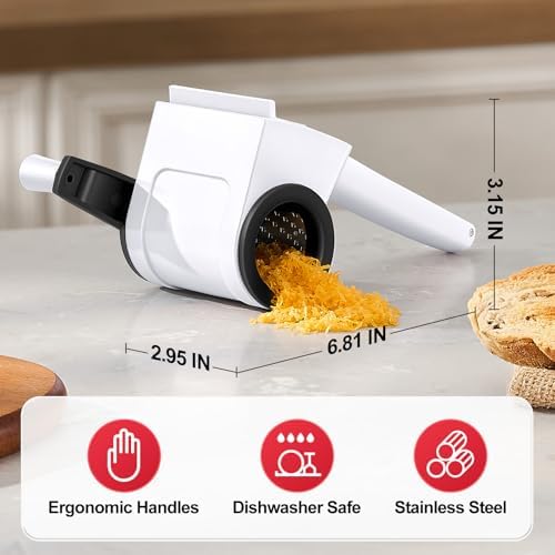 GDL Rotary Parmesan cheese Grater, Cheese Grater Shredder Hand Crank