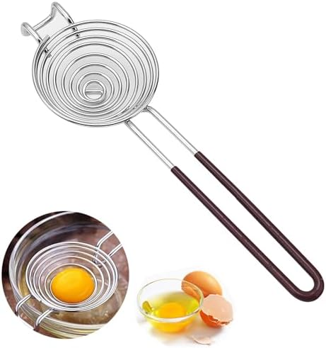 Stainless Steel Egg Separator,Extended Handle Egg Yolk Separator Egg Separator Egg Yolk White Divider Easy Storage for Kitchen Baking Tool