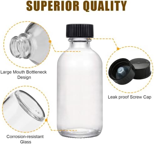 Maredash Small Clear Glass Bottles with Lids, 2 oz Glass Containers 80 Pack