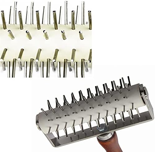 Time Saver Pizza Dough Roller with Wood Handle, for Pizza Cookie Cake Pie Pastry Bread Dough (Stainless Steel)