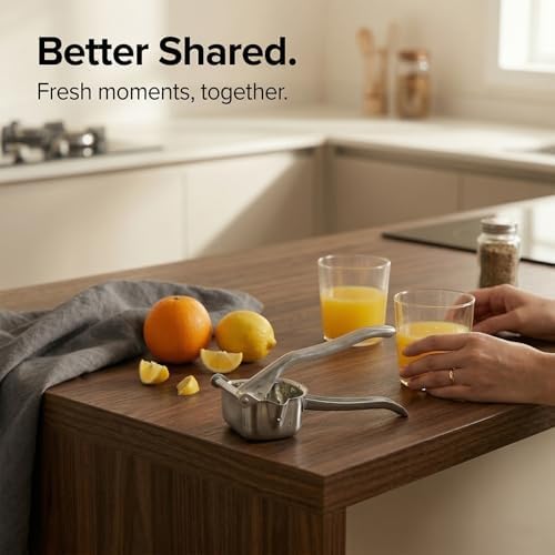 Hand Juicer Squeezer, Heavy Duty Stainless Steel Manual Citrus Juicer Press, for Lime Orange Grapefruit Tangerine, Easy Clean & Dishwasher Safe
