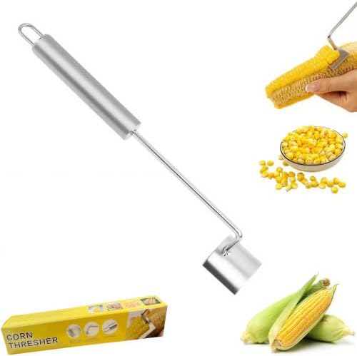 2026 Upgrade Stainless Steel Corn Cob Stripper Tool, Long Handle Corn Kernel Remover, Easy Corn Off The Cob Cutter Peeler for Kitchen, Restaurant, Outdoor Cooking (1pcs)