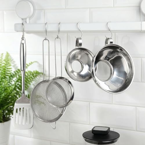 Kenaoeoe 4 PCS Stainless Steel Canning Funnel and Can Strainer Set Wide and Regular Mouth Kitchen Funnels with Fine Mesh Strainers for Kitchen Use