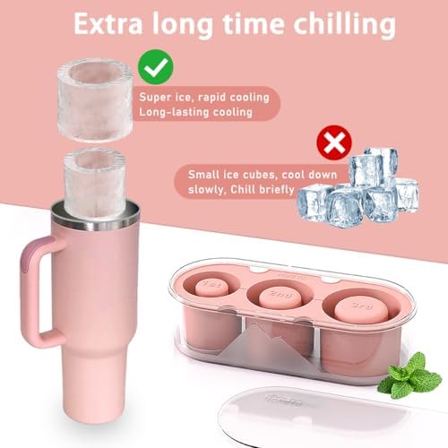 2PC Silicone Ice Mold for Stanley Cup 30 40oz, Tumbler Ice Maker