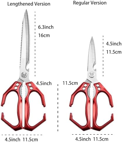【Upgraded All-Metal Ergonomic 】Heavy Duty Kitchen Scissors All Purpose Cooking Shears for Food Poultry, Meat, Fish, Vegetables, Rust-Proof, Dishwasher Safe