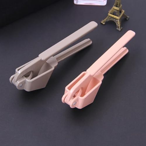 Multifunction Pink Alloy Garlic Press and Mincer Crusher with Peeling Function, Sturdy Kitchen Garlic Presser for Easy Crushing and Slicing, for Home Cooking and Food Preparation