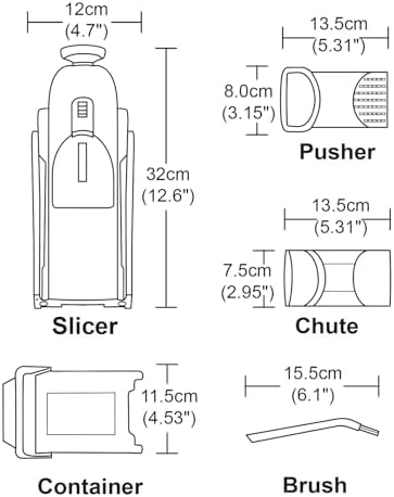 Safe Mandoline Slicer for Kitchen, Vegetable & Food Cutter, Easy to Clean
