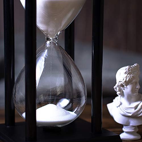 BELLAWARE Hourglass Timer with White Sand, 30 Minute Wooden Sand Timer