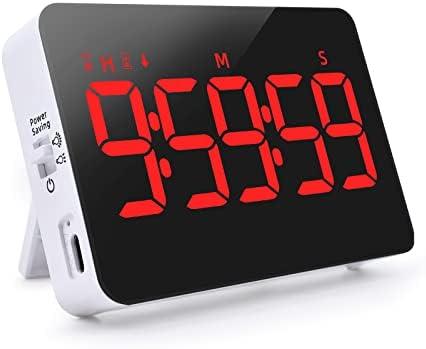 PERSUPER Digital Timer Kitchen Timer Count Down Up Rechargeable Kitchen Gadgets Vibration Mode Adjustable Volume and Brightness LED Display Time Management for Cook, Desk, Kids Adults Study Teaching