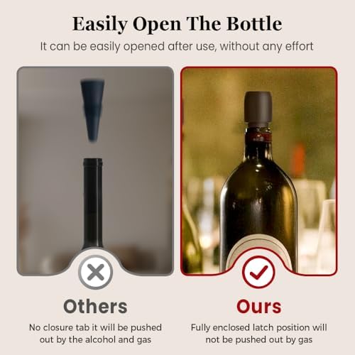 Air Pump Wine Bottle Opener, Air Pressure Pump Wine Bottle Opener with 4 Silicone Wine Stopper, Needle Type Wines Cork Opener Travel Portable Pocket Corkscrew Bottles Opener for Party (Gold+Red)