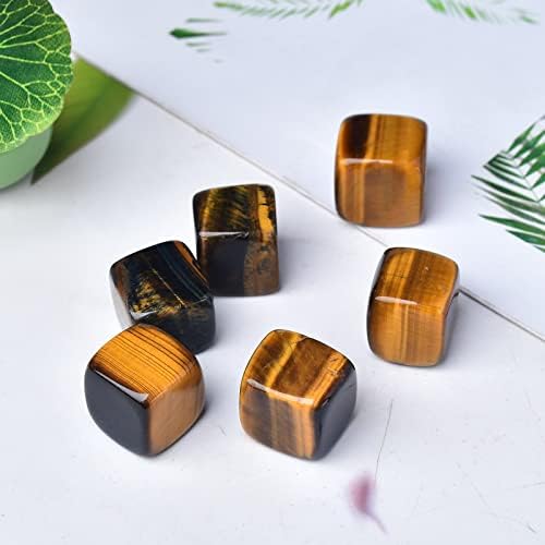 Whiskey Stones Chilling Crystal Ice Cubes for Drinks Tiger Eyes Whiskey Rocks 0.7-0.8" Wine Cubes Gifts for Women Set of 6