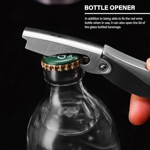 Corkscrew Bottle Opener, Stainless Steel Red Wine Opener Waiter Corkscrew Wine Openers with Foil Cutter for Bar, Restaurant, Parties Bartenders