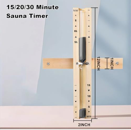Sauna Timer 30 Minute Black Sand,Heat Resistant Wood Hourglass for SPA Room