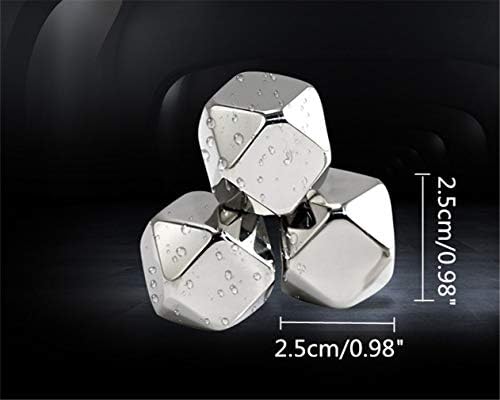 Stainless Steel Rhombus Shaped Whiskey Stones Set Reusable Chilling Rocks Ice Stones Gift for Whiskey Lovers
