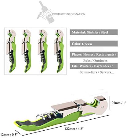 Professional Waiter Corkscrew Wine Openers Set (4 PCS),Upgraded With Heavy Duty Stainless Steel Hinges Wine Key for Restaurant Waiters, Sommelier, Bartenders