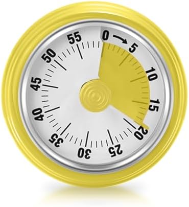 Visual Timer Teeloray 60-Minute Countdown Timer with Magnetic Base (Yellow)