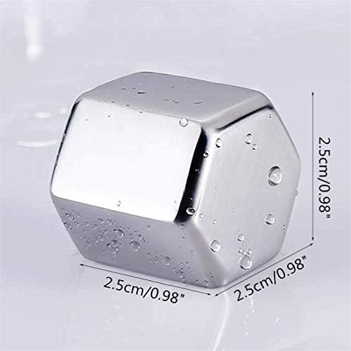 Stainless Steel Hexagon Shaped Whiskey Stones Set Reusable Chilling Rocks Ice Stones Gift for Whiskey Lovers