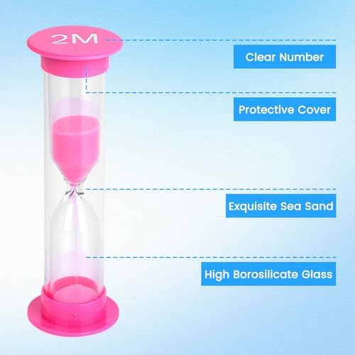3 OTTERS Multi-Time Sand Timer Set, 8PCS Colorful Hourglass Timers