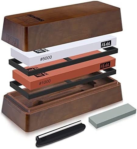 SHAN ZU 2 PCS Knife Sharpener Stone Set with Storage Box