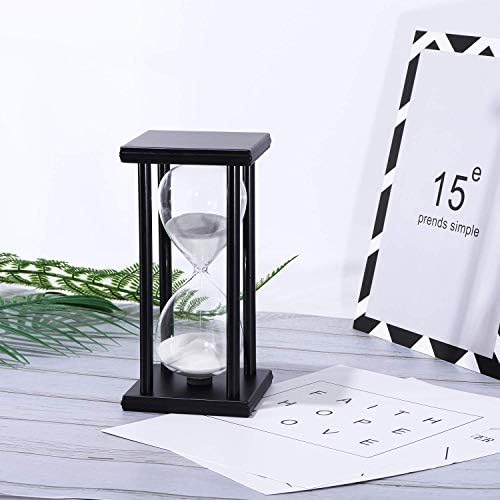 Lodunsyr Hourglass Timer for 45 Min Sandglass Timer 45 Minutes Decoration for Children Room Birthday Tea Coffee Table Book Shelf School Game Ornament Wooden Frame Sand Timer Clock White