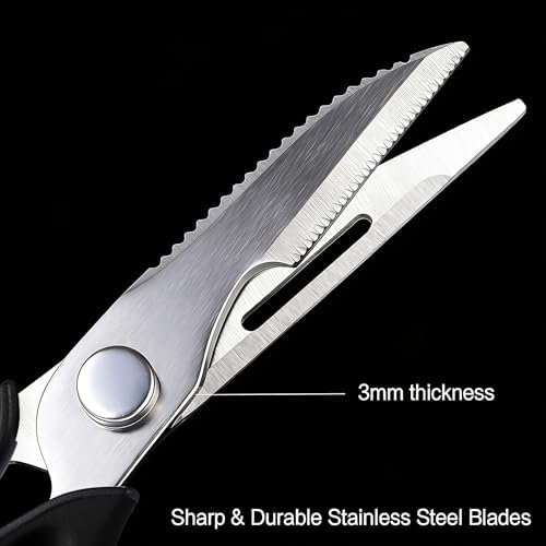 Come Apart Kitchen Scissors for Food, All Purpose Kitchen Shears (Black)