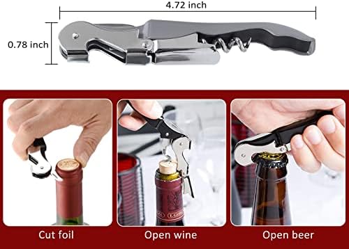 RECUTMS 12 Pack Wine Opener,Waiter Corkscrew Wine Key for Servers（Gray）