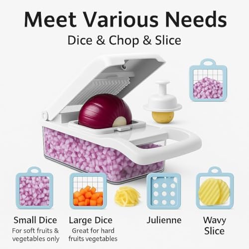 CASAFOYER 16 in 1 Vegetable Chopper, Mandoline Slicer, Food Dicer with Container