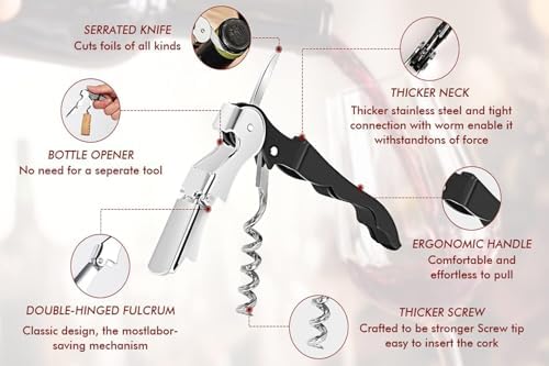 Kit-Home Professional Waiter Corkscrew Wine Openers Set (50 PCS),Upgraded with Heavy Duty Stainless Steel Hinges Wine Key for Restaurant Waiters, Sommelier, Bartenders