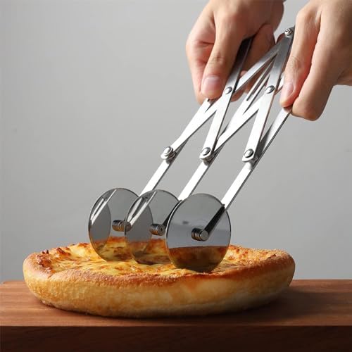3 Wheel Pizza Slicer, Stainless Steel Pizza Cutter Dough Bread Pastry Cutter, Multi-Round Dough Cutter Roller, Kitchen Baking Tool