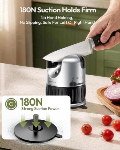 Maestri House Knife Sharpener, Hands-Free Safety, Restores Dull Blades Fast