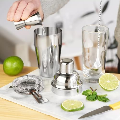 ZPUFAW 6-Piece Cocktail Shaker Set, Bartender Kit, Drink Shaker, Bar Set