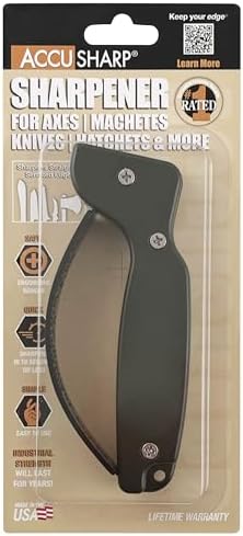 AccuSharp Knife Sharpener, Ergonomic Comfortable Handle, Compact & Easy to Use, Restore and Hone Straight & Serrated Knives, OD Green