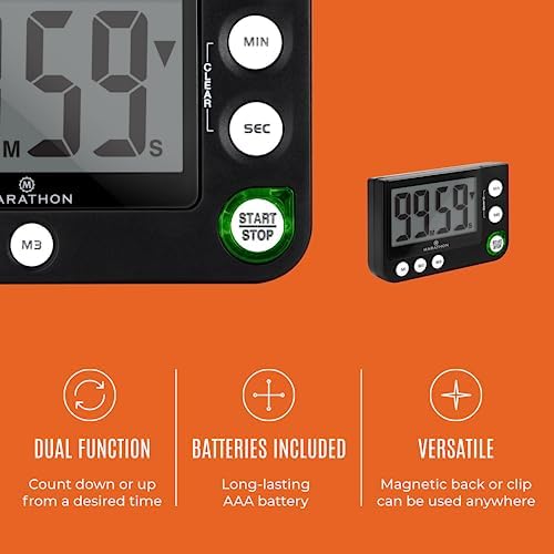 MARATHON 100-Minute Digital Timer with 3 Memory Presets