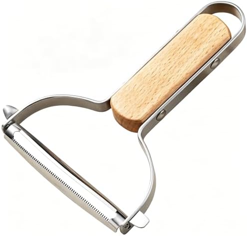 Large Y Veg Peeler, Wide Serrated Stainless Steel Blade Wood Handle
