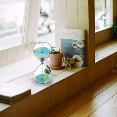 SuLiao Sand Timer 2 Minute Hourglass,Turquoise Sand Clock,Large Sand Watch 2 Min,Colorful Biloba Puff Minimalist Hour Glass Sandglass for Home,Desk,Office Decorative