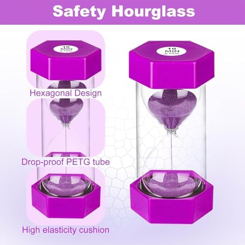 SuLiao Multicolor Hourglass Sand Timer Set for Adult, 1/3/5/10/30 Minutes, Safe and Durable, Perfect for Classroom, Games, Kitchen Decor