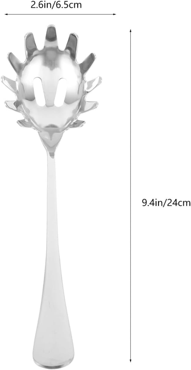 9.4 Inch Stainless Steel Pasta Spoon,Spaghetti Spoon Noodle Fork Pasta Dumpling Egg Scoop for Home Restaurant Bar Kitchen Cooking Tools