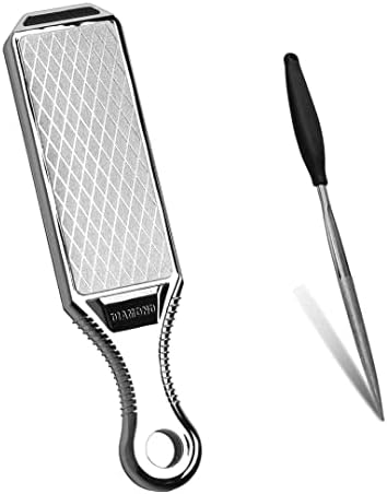 Knife Sharpeners Handheld 300/600 Grit Double Sided Diamond Knife Sharpening Weststone Stone for Kitchen Knives Scissors Garden Tools with scissors sharpener(SHA-2W SET)