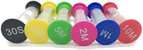 TIHOOD 24PCS Sand Timer Assortment Plastic Sand Clock Timer 30s / 1min / 2mins / 3mins / 5mins / 10mins for Adult Kids in Classroom Kitchen Games Office Multicolor