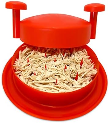 Chicken Shredder Machine, Shredding Tool, Meat Shredder with Handles Non-skid Base Mat Suitable for Pulled Pork Beef 8inch Red