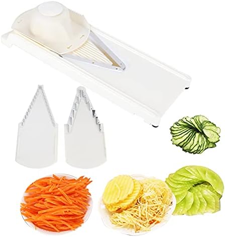 Mandoline Slicer, Adjustable Handheld Mandoline Slicer Stainless Steel Blade Vegetable Cutter for Fruits and Vegetables