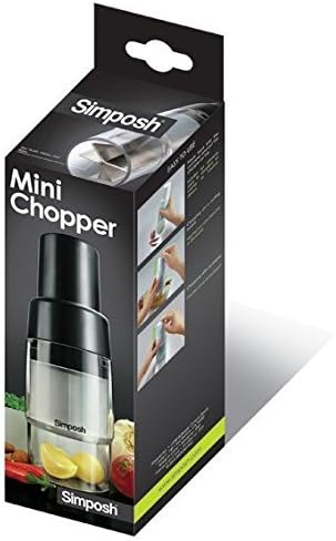 Mini Chopper | Compact Manual Food Chopper Cutter Mincer for Garlic Nuts Ginger Herbs Parsley Chili Peppers Mushroom | Sharp Stainless Steel Blades | Self-Contained Base to Hold & Chop Food